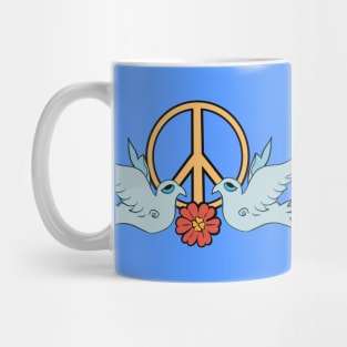 Peace Doves with Blue Background Mug